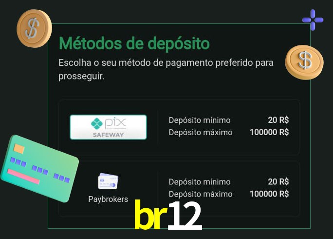 O cassino br12 oferece uma grande variedade de métodos de pagamento